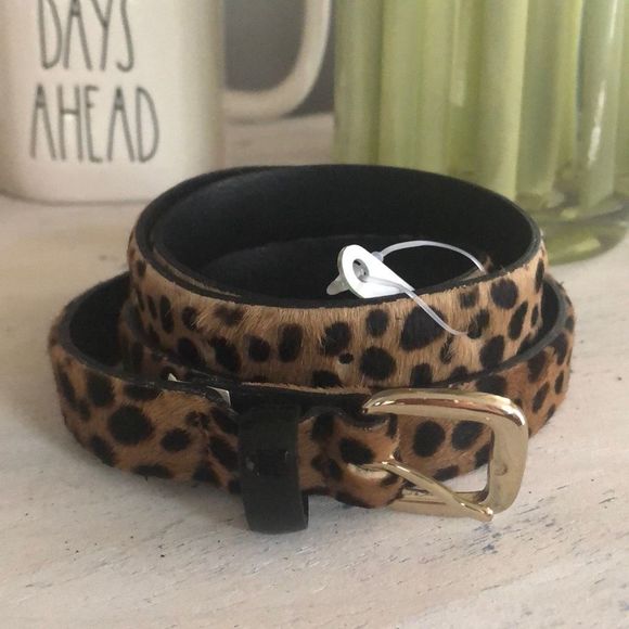 NWT J.Crew thin leopard belts size S - Picture 1 of 6